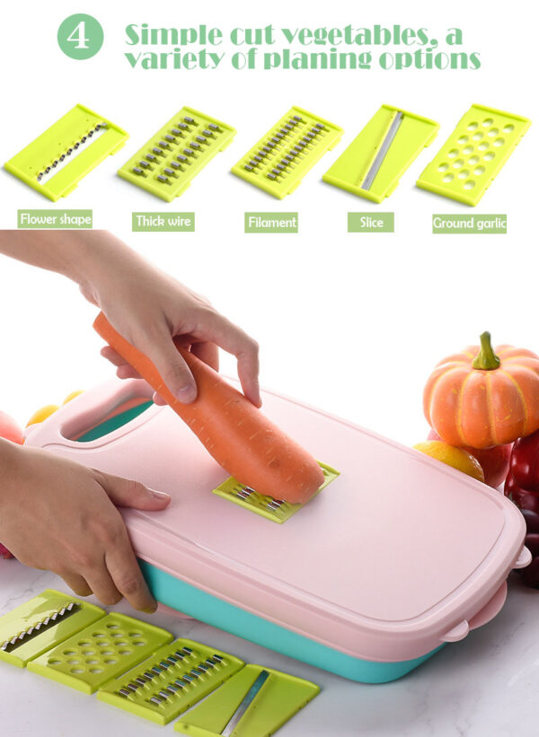 Kitchen 9-in-1 Multifunctional Cutting Boards-Cutting Board for Kitchen-Collapsible Chopping Board-Space Saver-Fruit & Vegetable Slicer Kit-Drain Basket - Image 3