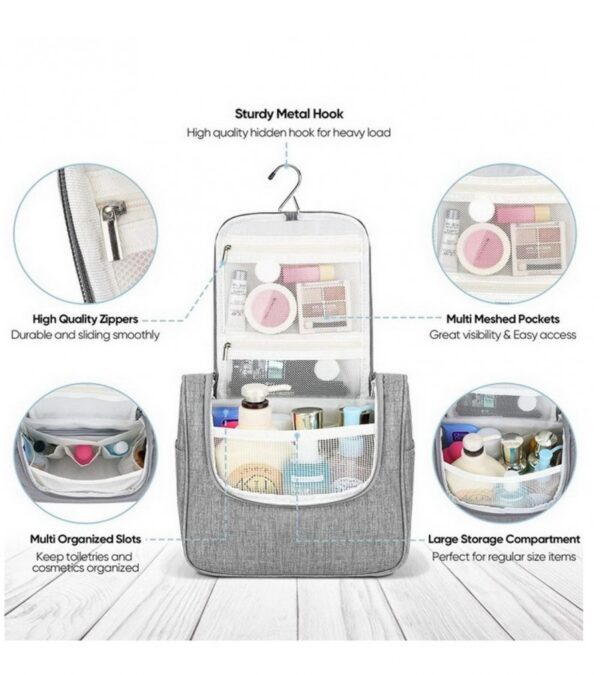 Women Zipper Travel Cosmetic Makeup Organizer Hanging Toiletry Storage Bag-Multi CODE (0545) - Image 2