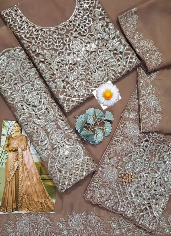 Maria b saree Heritage wedding collection saree - Image 3