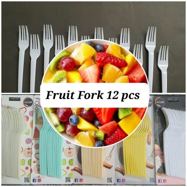 12 Pcs Plastic Fruit Fork